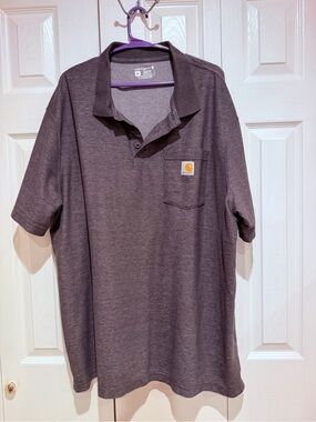 Carhartt Men's Charcoal Gray Polo with Chest Pocket